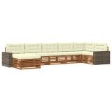vidaXL Set de canapele de exterior cu pernă 7 pcs Natural și Crem 3383638