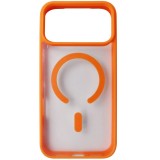 Husa spate transparent cu portocaliu, magnet, colturi intarite, TPU cu plastic, pentru Apple iPhone 17 Pro Max