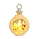 Decoratiune Craciun tip Felinare cu baterii, 13.5 x 9 cm,Lumanare cu geam si inscriptie om de zapada,lumina alb cald,baterii incluse,Alb, Flippy