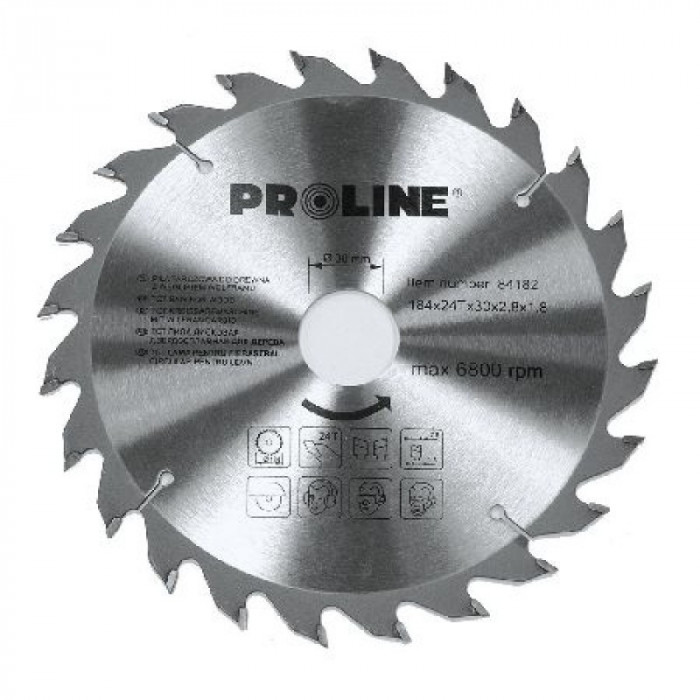 Disc circular pentru lemn Proline, dinti vidia, 350 mm/54 D