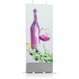 Flatyz Greetings Bottle Of Wine And Glass lumanare 6x15 cm