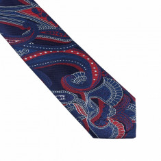 Cravata bleumarin paisley Marion foto
