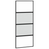 Cumpara ieftin Usa glisanta, negru, 90x205 cm, sticla securizata si aluminiu