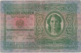 AUSTRIA UNGARIA 100 COROANE KRONEN KORONA 1912 UZATA