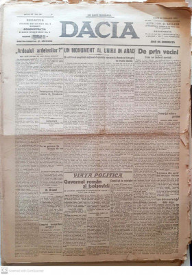 Ziarul Dacia, editie 1921 foto