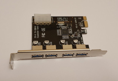 Adaptor PCIe x1 cu 4 porturi USB 3.0 (v1) foto