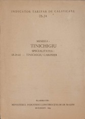 MESERIA: TINICHIGIU, SPECIALITATEA TINICHIGIU CAROSIER-MINISTERUL INDUSTRIEI CONSTRUCTIILOR DE MASINI-240025
