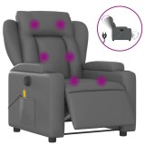 Cumpara ieftin Fotoliu de masaj electric rabatabil, gri, piele ecologica
