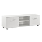 Masa televizor Laugar W alb/alb extra lucios [en.casa] HausGarden Leisure