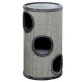 PawHut Cușcă pentru Pisici cu 3 Nivele, Zg&acirc;rietoare din Sisal și Pluș, &Oslash;38x70cm, Gri | Aosom Romania