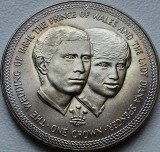 1 Crown 1981 Isle of Man / Insula Man, Wedding of Prince Charles and Lady Diana v2, km#82