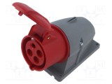 Conector alimentare AC trifazat AMPHENOL IP&amp;S 460V 4 pini soclu mamă IP44