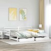 VidaXL Pat de zi cu extensie și sertare fără saltea, alb, 90x190 cm 3302176