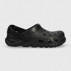 Crocs papuci Duet Max II Clog femei, culoarea negru, cu platformă 208776