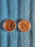 Lot 2 monede BITCOIN - placate cu aur, Europa