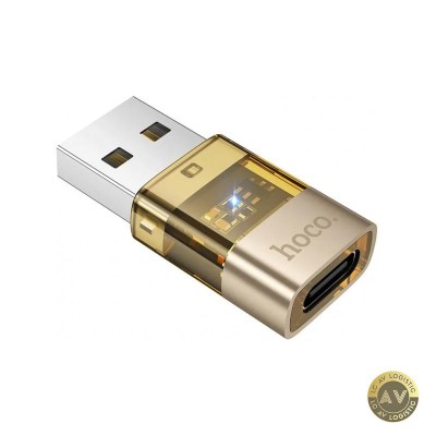 Adaptor Date si Incarcare USB-C - USB-A HOCO UA36C Auriu foto