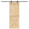 Ușă glisantă cu set de feronerie 85x210 cm, lemn masiv de pin