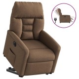 Cumpara ieftin Fotoliu electric rabatabil cu ridicare, maro, textil