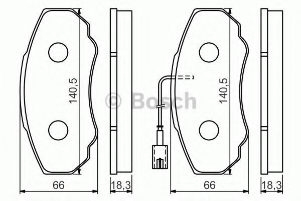 Set placute frana,frana disc PEUGEOT BOXER platou / sasiu (ZCT) (1994 - 2002) BOSCH 0 986 494 048