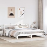 VidaXL Cadru de pat fără saltea, alb, 200x200 cm, lemn masiv pin