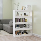 VidaXL Bibliotecă/Separator cameră, alb extralucios, 100x30x135 cm