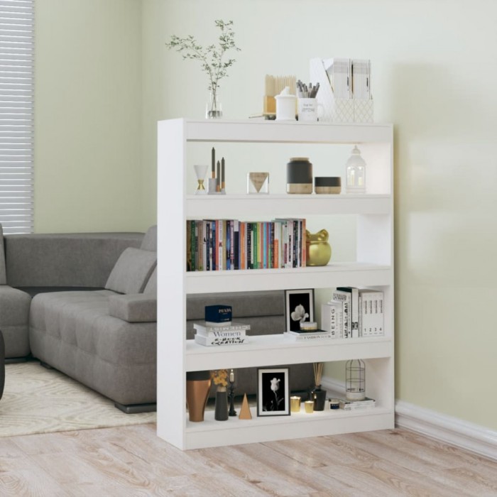 vidaXL Bibliotecă/Separator cameră, alb extralucios, 100x30x135 cm