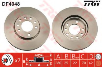 Disc frana OPEL CORSA C (F08, F68) (2000 - 2009) TRW DF4048 foto