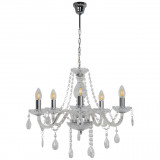 Candelabru lumanare GoodHome Gacruz, transparent, surse 5 x (E14), IP20