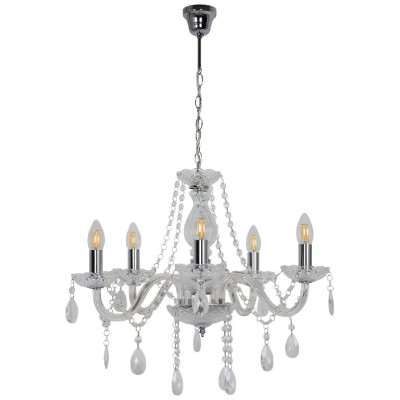 Candelabru lumanare GoodHome Gacruz, transparent, surse 5 x (E14), IP20 foto