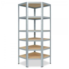 Raft metalic Premium de colt 2500x900x400x700 mm, otel galvanizat cu 6 polite MDF, 1200 kg, montaj fara surub (5 ani garantie)