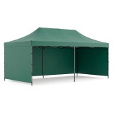 Cort pavilion de gradina 3x6 m, pliere rapida, 3 pereti, verde