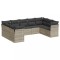 Set canapele de gradina cu perne, 9 piese gri deschis poliratan