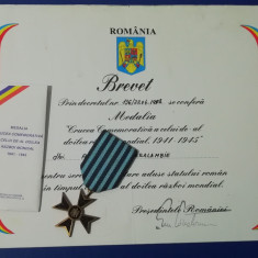 M1 DB - Decoratie cu brevet - Medalia crucea comemorativa - cel de-al doilea RM