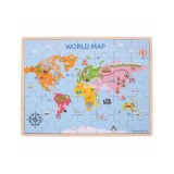 Puzzle din lemn - Harta lumii (35 piese), Edc
