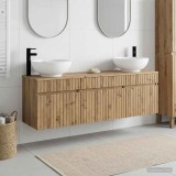 Cumpara ieftin Set dulap baie 3 buc. Stejar Artizanal 157 x 44,5 x 80 cm