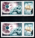 Romania 1999, LP 1487 a+d, Eclipsa de Soare, hartie Anglia + Calarasi, MNH!