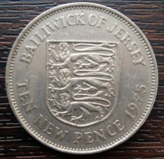 (M949) MONEDA JERSEY - 10 PENCE 1975 foto