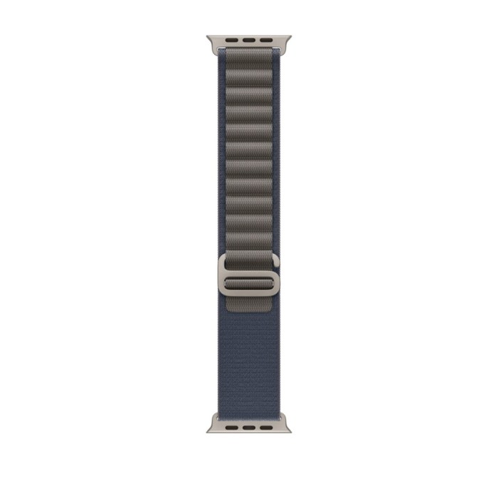 Curea THD Alpine Loop, compatibila Apple Watch Ultra2 49 mm, Apple Watch 45 mm seria 9, Apple Watch SE 44 mm, marime universala, culoarea Albastru/Gri