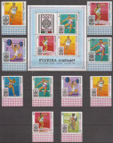 FUJEIRA 1968 SPORT J.O. DE VARA ( serie + colita dt.) MNH