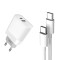 Incarcator Retea cu cablu USB Tip-C XO Design L64, 1 X USB - 1 X USB Tip-C, Quick Charge, 18W, Alb