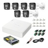 Sistem supraveghere analog Hikvision, 6 camere 5MP dual light audio, DVR 8 canale 6MP, accesorii SafetyGuard Surveillance