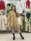 Cumpara ieftin Rochie bej cu model din broderie