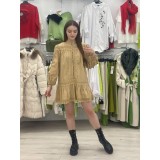 Rochie bej cu model din broderie