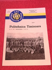 Program meci fotbal LOKOMOTIVE LEIPZIG-POLITEHNICA TIMISOARA(26.08.1981) foto