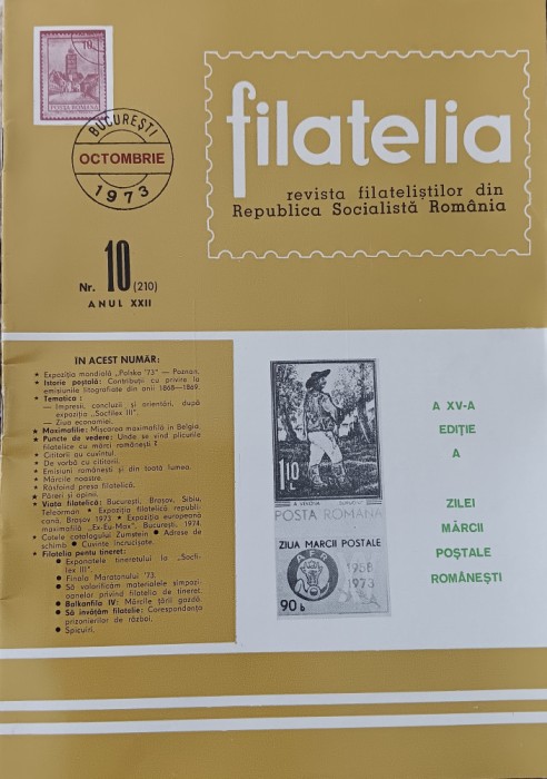 myh 15 - Filatelia - Revista filatelistilor din RSR - nr 10/octombrie 1973