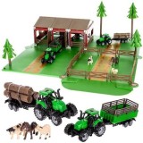 Set complet pentru copii,102 piese Ferma cu animale,tractoare,gospodarie - Multicolor