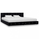 Cadru de pat, negru, 180 x 200 cm, catifea, Cires, Pat de mijloc, Dublu, vidaXL