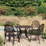 vidaXL Set mobilier bistro, 5 piese, bronz, aluminiu turnat 3070604