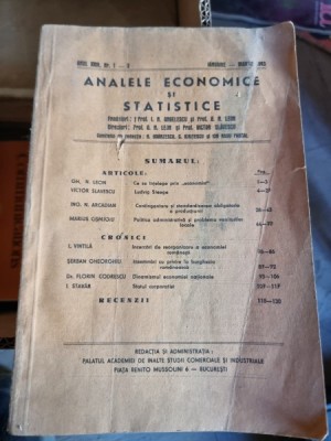 Analele economice si statistice nr.1-3/1943 foto