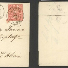 Germany North Conf 1868 Postal History Rare Cover+Content Leipzig to Koln DB.541